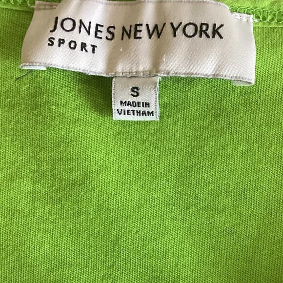 Jones New York Lace Front Button Short Sleeve Henley Top S Green #79B - Picture 6 of 7